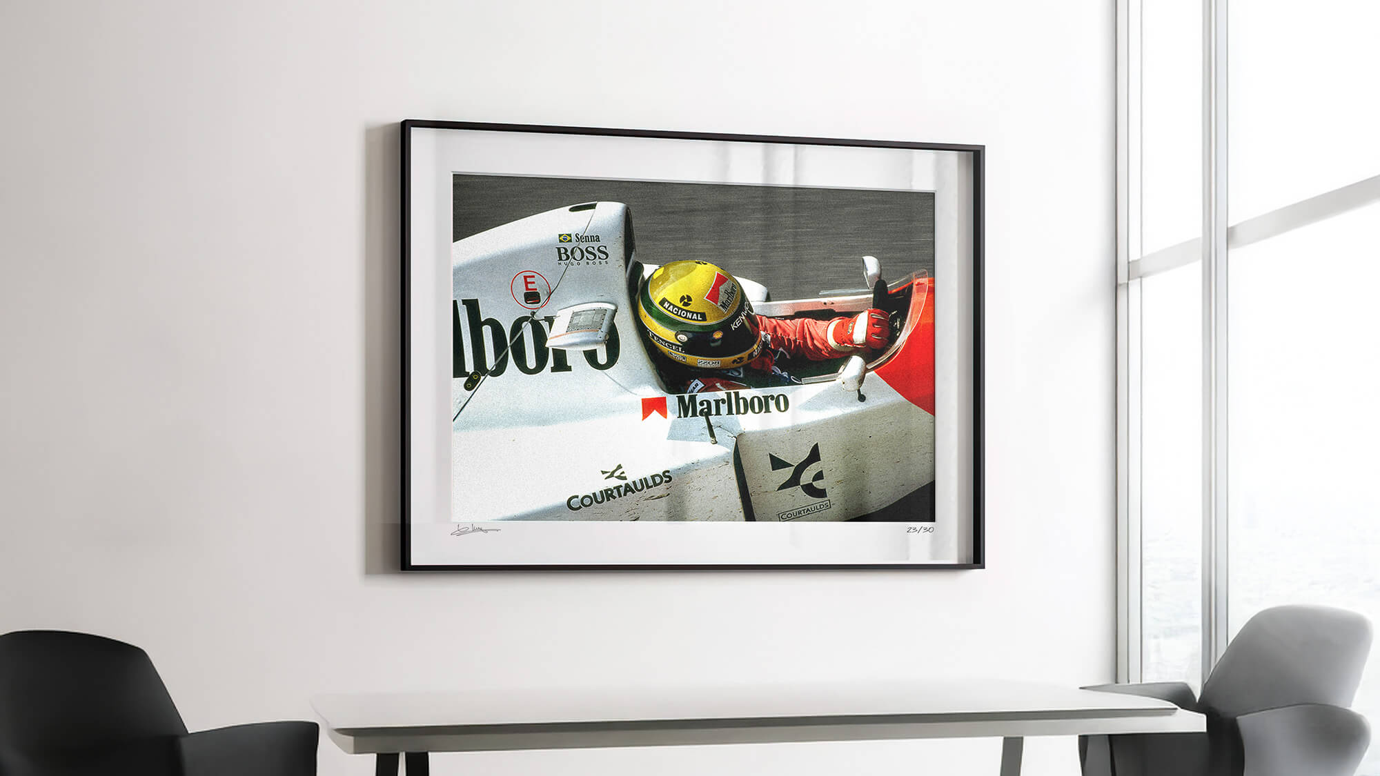 Ayrton Senna - McLaren • Photography Print, Framed • WheelsOnWalls Gallery